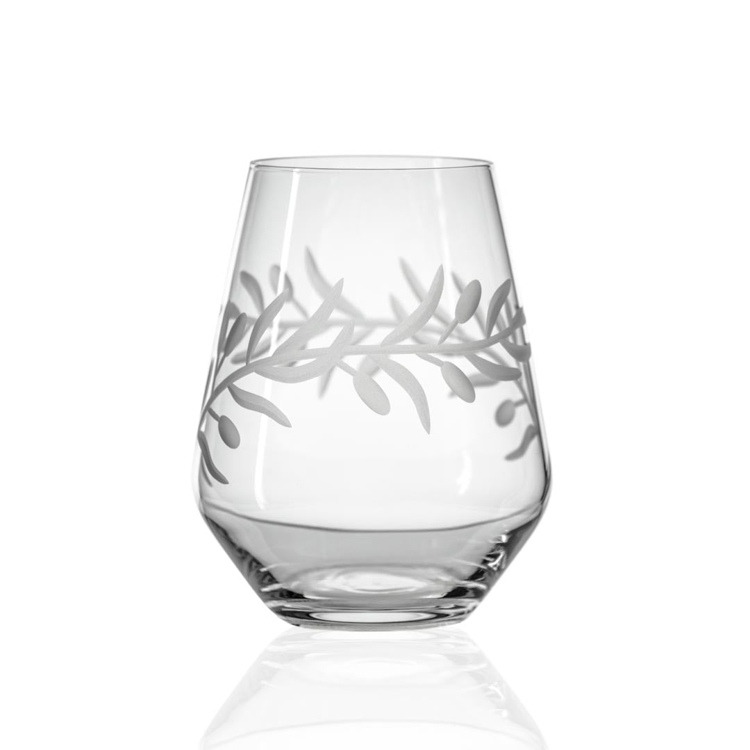 Rolf Glass Olive 18oz Stemless Wine Tumbler Glass