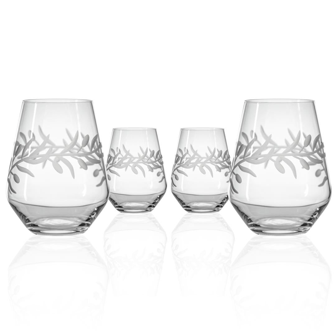 Rolf Glass Olive 18oz Stemless Wine Tumbler Glass