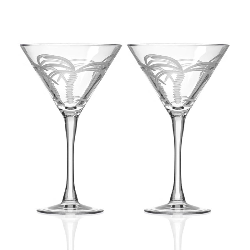 Rolf Glass Palm Tree 10oz Martini Cocktail Glass