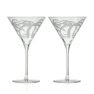 Rolf Glass Palm Tree 10 oz Martini Cocktail Glass set of 2