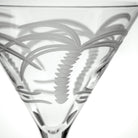Rolf Glass Palm Tree 10oz Martini Cocktail Glass detailed engraving
