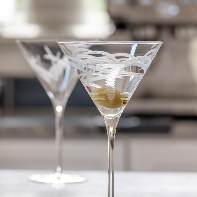 Rolf Glass Palm Tree 10oz Martini Cocktail Glass is for sharing with your friends