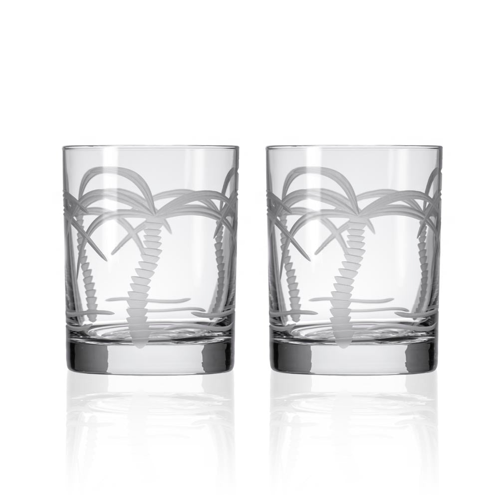 Rolf Glass Palm Tree 13oz Double Old Fashioned Glass