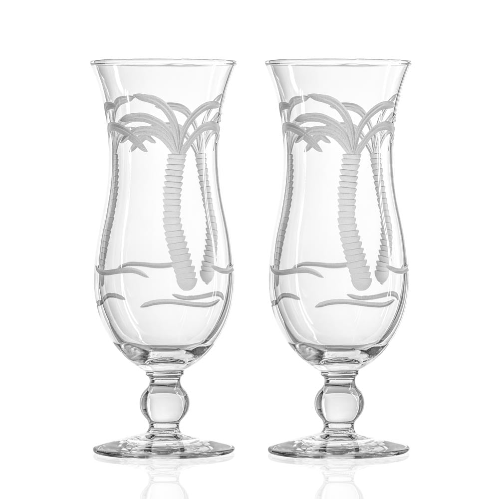 Rolf Glass Palm Tree 15oz Squall Hurricane Footed Cocktail Glass