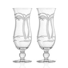 Rolf Glass Palm Tree 15oz Squall Hurricane Footed Cocktail Glass