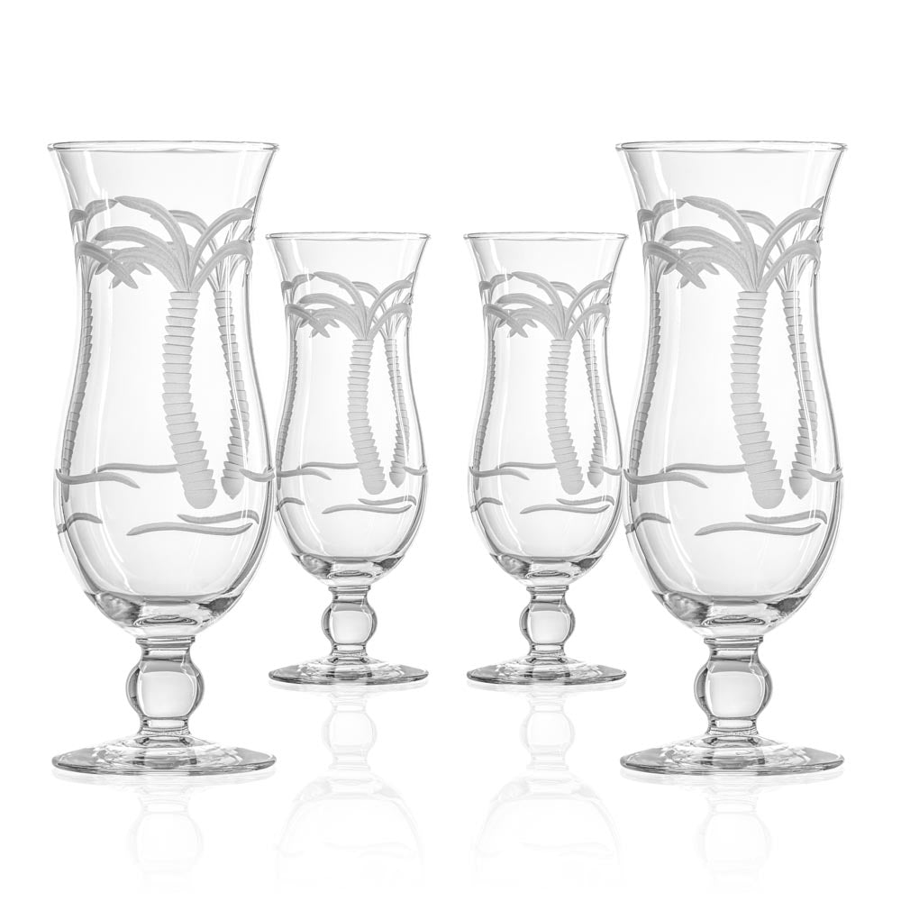 Rolf Glass Palm Tree 15oz Squall Hurricane Footed Cocktail Glass