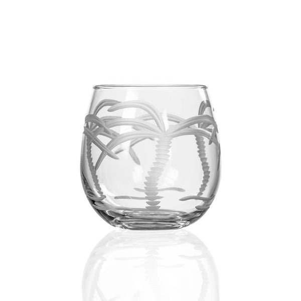 Rolf Glass Palm Tree 16.75oz Red Wine Stemless Glass