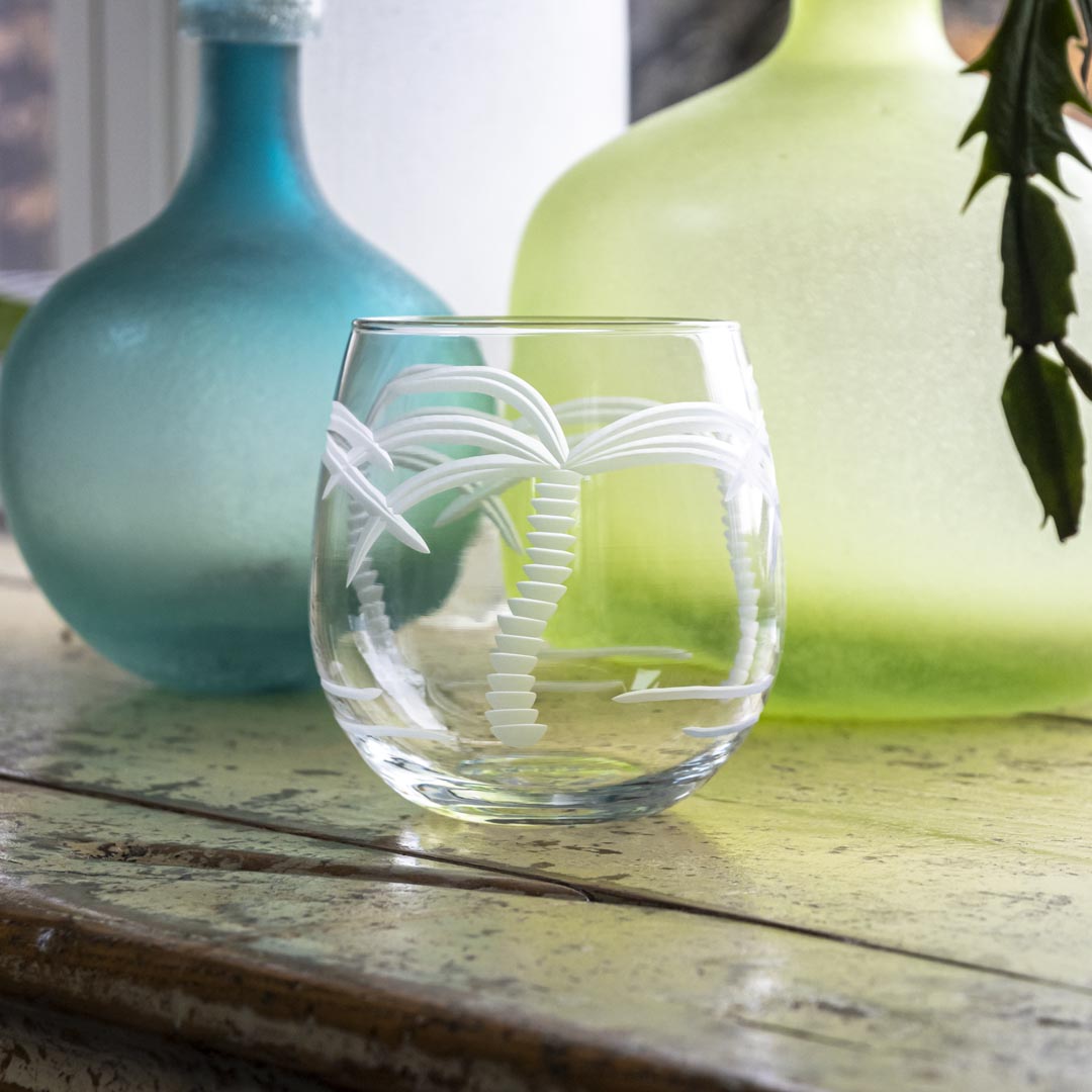 Rolf Glass Palm Tree 16.75oz Red Wine Stemless Glass is a great glass for everyday use