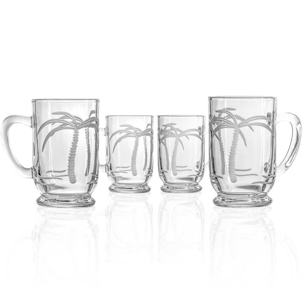 Rolf Glass Palm Tree 16oz Bolero Glass Mug