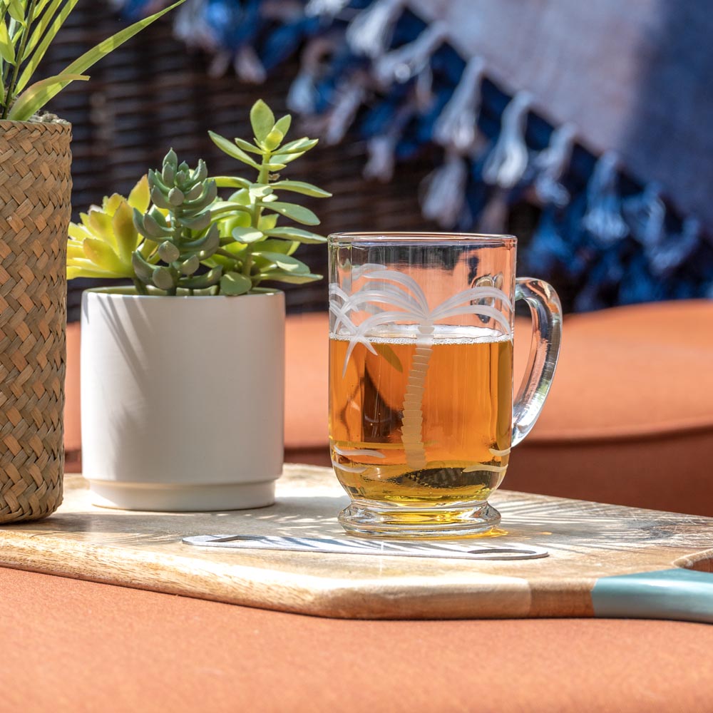 Rolf Glass Palm Tree 16oz Bolero Glass Mug