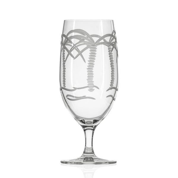 Rolf Glass Palm Tree 16oz Footed Iced Tea glass front view on a white background