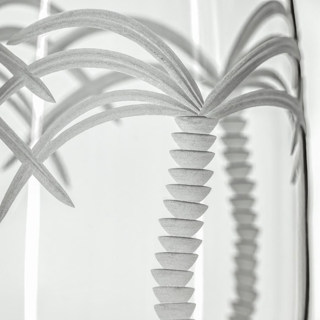 Rolf Glass Palm Tree 16oz Footed Iced Tea glass detailed front view on a white background