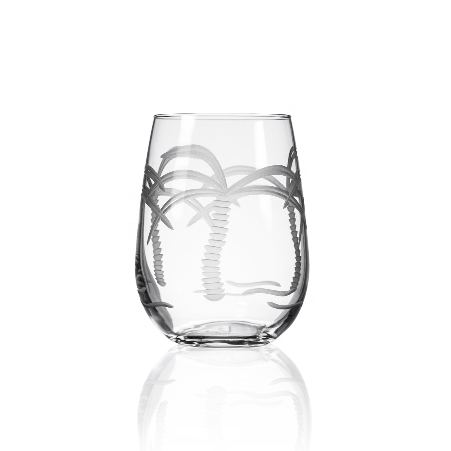 Rolf Glass 17oz Palm Tree Stemless Wine Glass