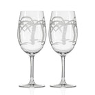 Rolf Glass Palm Tree 18oz All Purpose Wine Glass set of 2