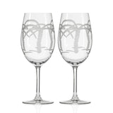 Rolf Glass Palm Tree 18oz All Purpose Wine Glass set of 2