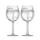 Rolf Glass Palm Tree 18oz Balloon Red Wine Glass set of 2