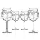 Rolf Glass Palm Tree 18oz Balloon Red Wine Glass Set of 4