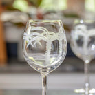 Rolf Glass Palm Tree 18oz Red Wine Balloon Glass empty detailed palm tree engraving