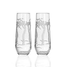 Rolf Glass Palm Tree 8.5oz Stemless Champagne Flute