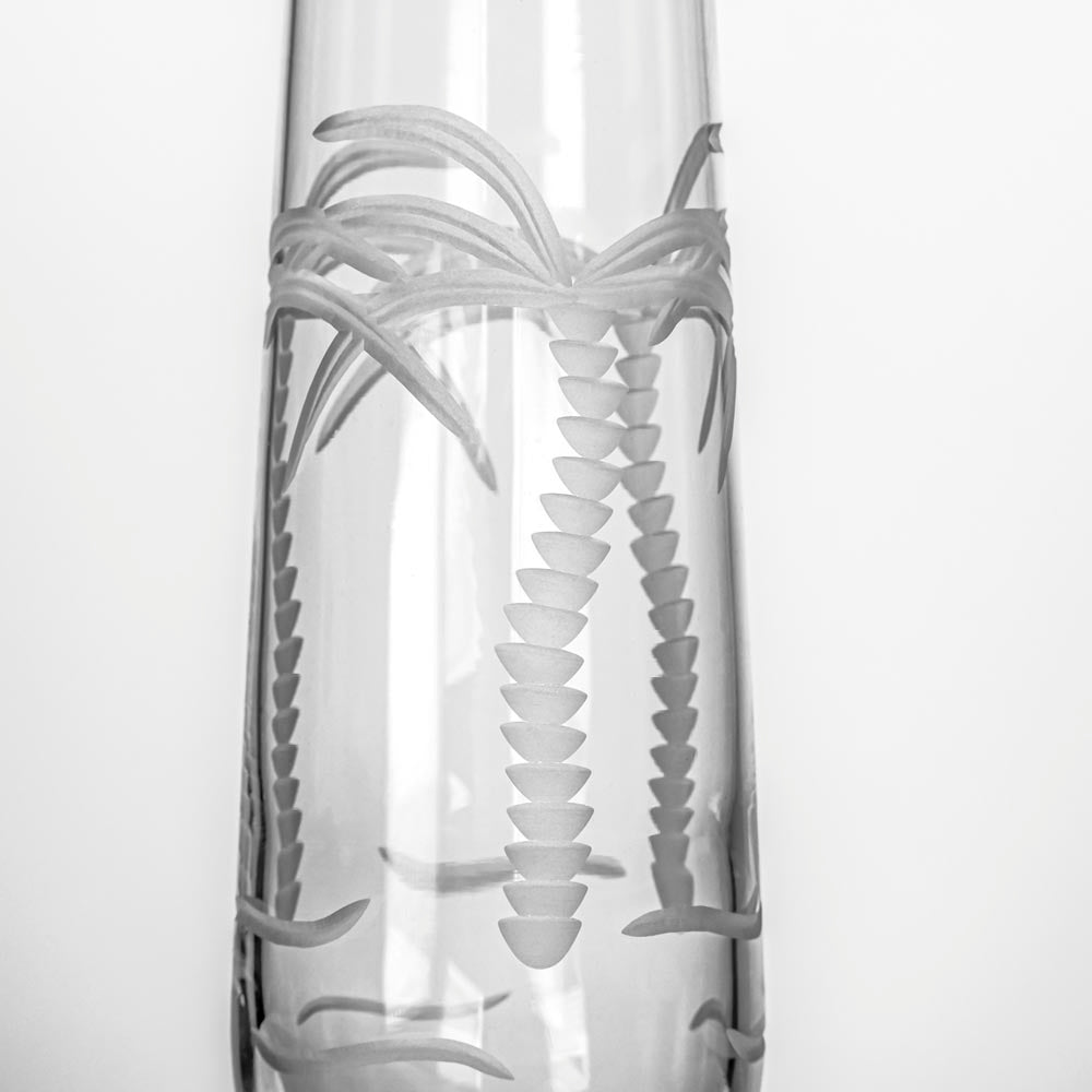 Rolf Glass Palm Tree 8.5oz Stemless Champagne Flute
