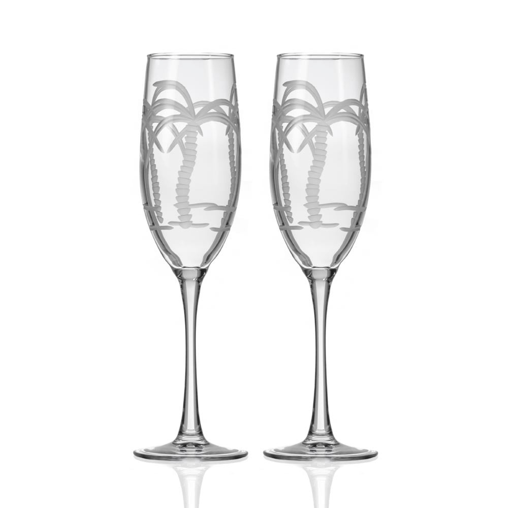Palm Tree 8oz Champagne Flute | Set of 4 - Thumbnail 4