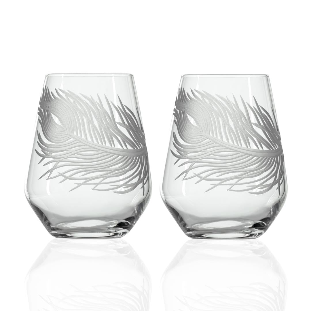 Peacock 18oz Stemless Wine Glass | Set of 4 - Thumbnail 2