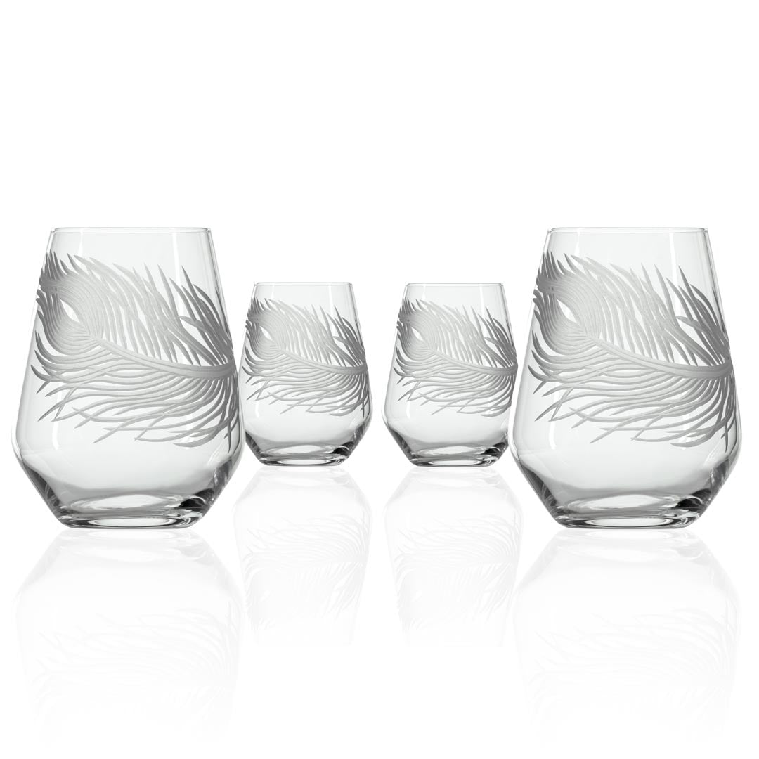 Peacock 18oz Stemless Wine Glass | Set of 4 - Thumbnail 4