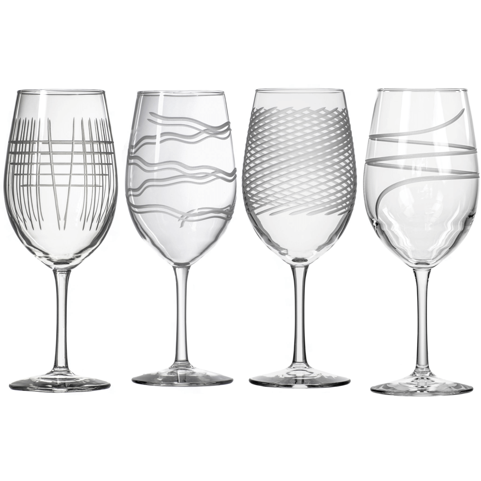Rolf Glass Symmetry 18oz All Purpose Wine Glass, Mixed Set of 4