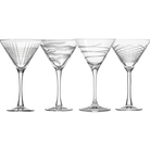 Rolf Glass Symmetry 10oz Martini, Mixed Set of 4
