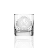 Royal Fleur De Lis 11oz On the Rocks Whiskey Glass | Set of 4