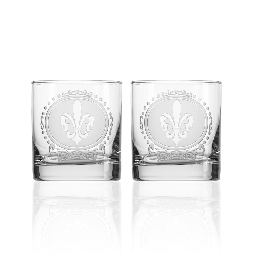 Royal Fleur De Lis 11oz On the Rocks Whiskey Glass | Set of 4 - Thumbnail 3