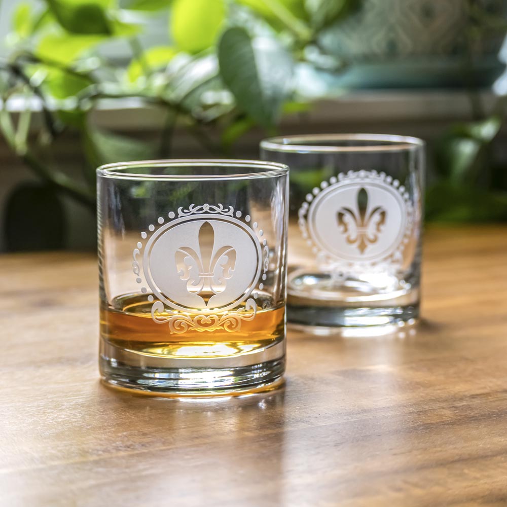 Rolf Glass Royal Fleur De Lis 11oz On The Rocks Whiskey Glass