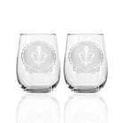 Rolf Glass Royal Fleur De Lis 17oz Stemless Wine Tumbler Glass
