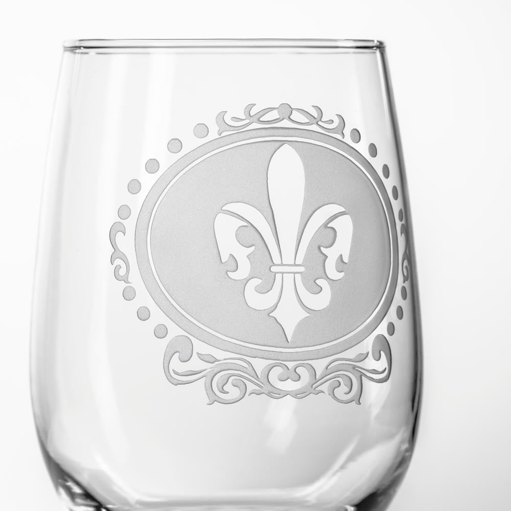 Rolf Glass Royal Fleur De Lis 17oz Stemless Wine Tumbler Glass
