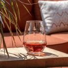 Rolf Glass Sailing Stemless Wine Glass, outdoor patio for entertaining