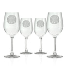 Rolf Glass Sand Dollar 12oz White Wine Glass set of 4