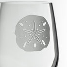 Rolf Glass Sand Dollar 12oz White Wine Glass detailed view of engraving