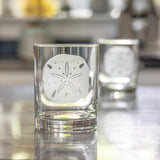 Rolf Glass Sand Dollar 13oz Double Old Fashioned Cocktail Glass Set of 2