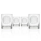 Rolf Glass Sand Dollar 13oz Double Old Fashioned Whiskey Glass Set of 4