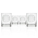 Rolf Glass Sand Dollar 13oz Double Old Fashioned Whiskey Glass Set of 4