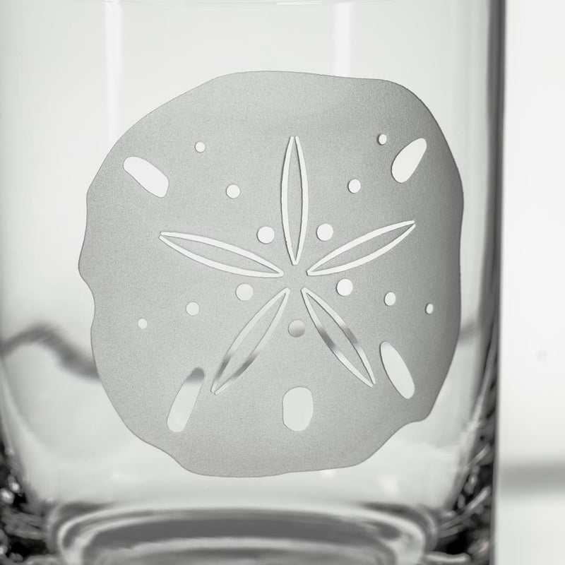 Rolf Glass Sand Dollar 13oz Double Old Fashioned Whiskey Glass Close Up