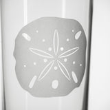 Rolf Glass Sand Dollar 15oz Cooler Highball Cocktail Glass detailed sand engraving of sand dollar