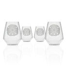 Rolf Glass Sand Dollar 18oz Stemless Wine Tumbler Glass set of 4