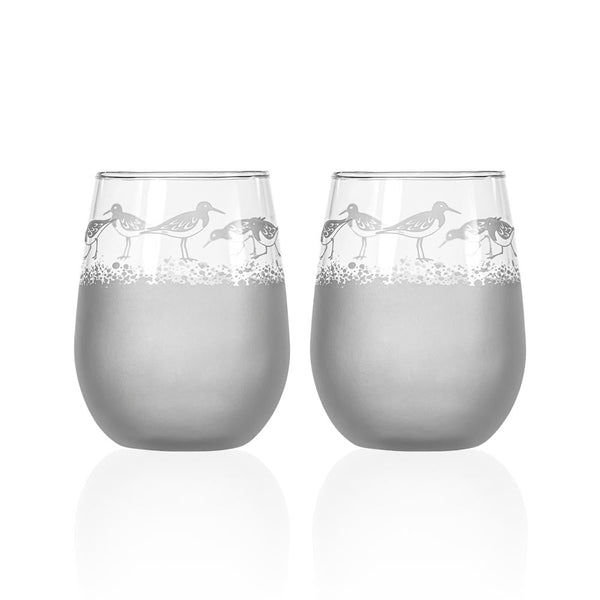 Rolf Glass Sandpiper 17oz Stemless Wine Tumbler Glass