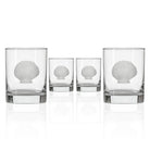 Rolf Glass Scallop Shell 13oz Double Old Fashioned Cocktail Glass set of 4
