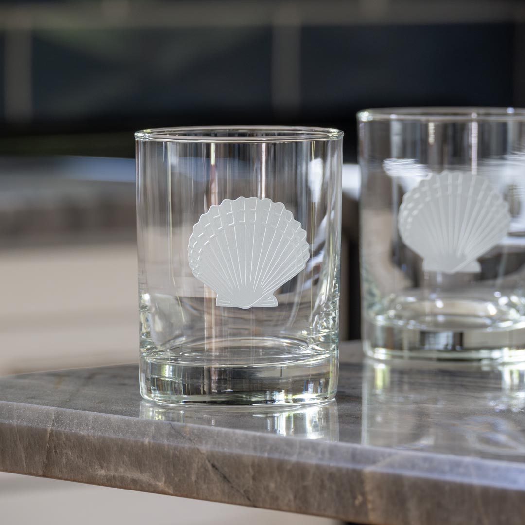 Rolf Glass Scallop Shell Whiskey Glass - Thumbnail 3