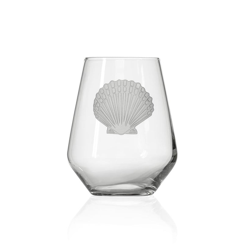 Rolf Glass Scallop Shell 18oz Stemless Wine Glass