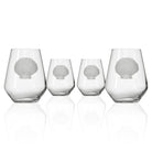 Rolf Glass Scallop Shell 18oz Stemless Wine Glass set of 4