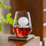 Rolf Glass Scallop Shell 18oz Stemless Wine Glass