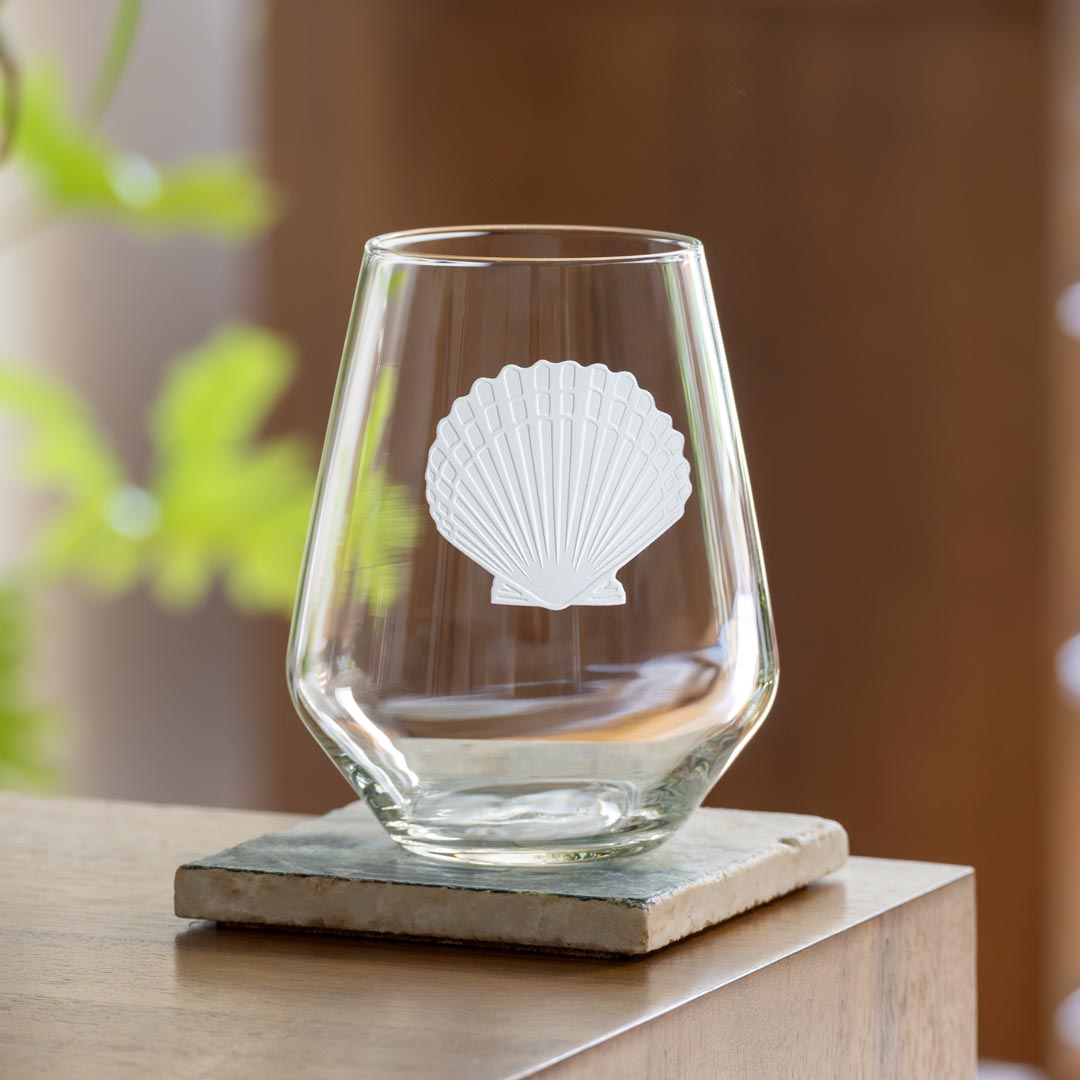 Rolf Glass Scallop Shell 18oz Stemless Wine Glass